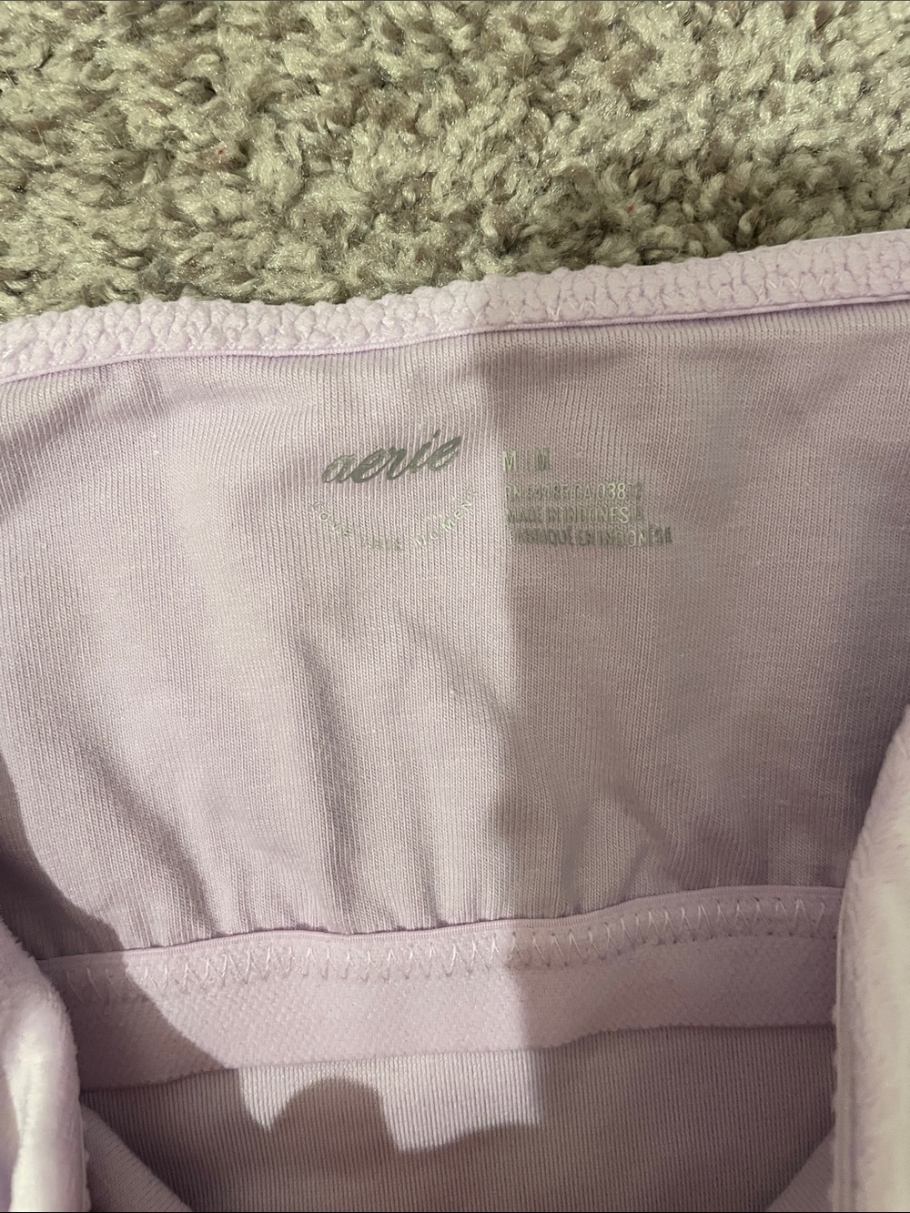 Aerie Lilac Velvet Strapless Bandeau Top crop top medium - Picture 3 of 4